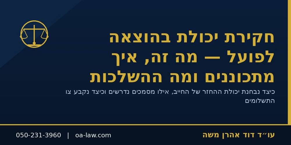 חקירת יכולת בהוצאה לפועל – מה זה, איך מתכוננים ומה ההשלכות