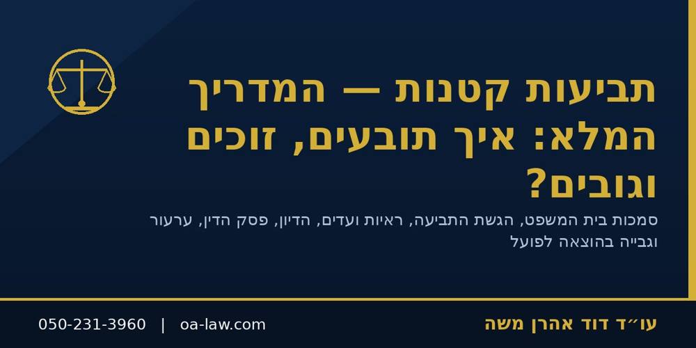 תביעות קטנות בישראל – המדריך המלא: איך תובעים, מתכוננים, זוכים וגובים?